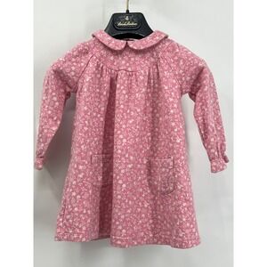 Baby Boden Pink Midi Dress Easter Cottagecore Fruit Floral Print 12-18 months